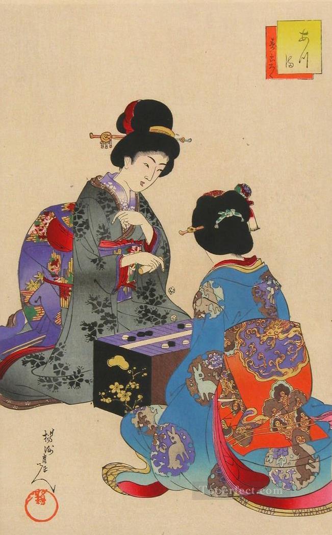 すごろくゲーム 1896年 豊原周信 日本人油絵
